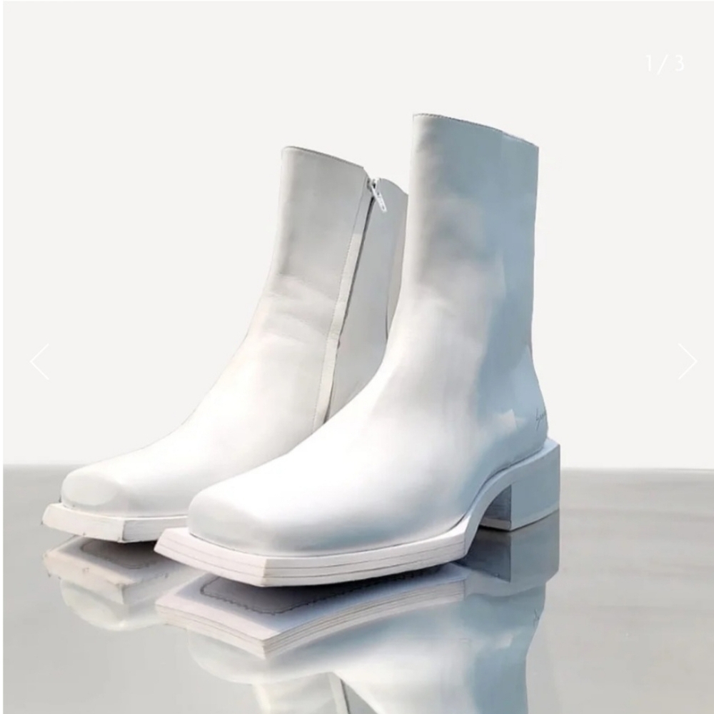 Stylish Reese Square White Men's Boots - Picture 6 of 12